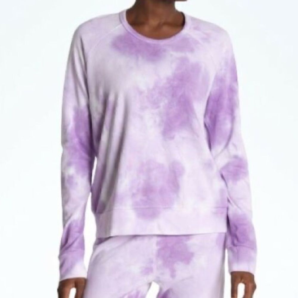 Women’s Sundry Lilac Purple Tie Dye Pullover Sweatshirt